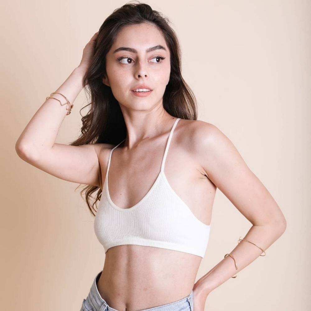 White Slash Racerback Bralette - Picture 2 of 2